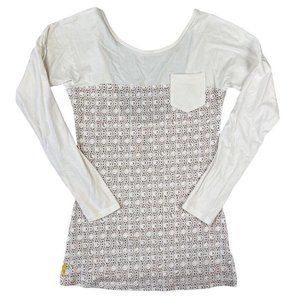 LOLE Womens Shirt Size Small Scoop Back‎ Cream Tan Yoga Running Long Sleeve